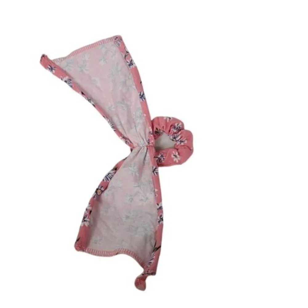 Floral Scarf Scrunchie Girls Ponytail Hair Tie